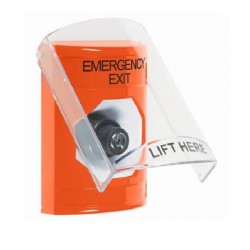 SS2523EX-EN STI Orange Indoor Only Flush or Surface Key-to-Activate Stopper Station with EMERGENCY EXIT Label English