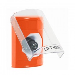 SS2523NT-EN STI Orange Indoor Only Flush or Surface Key-to-Activate Stopper Station with No Text Label English