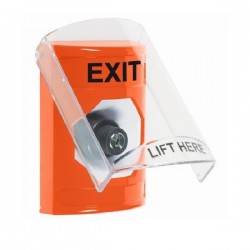 SS2523XT-EN STI Orange Indoor Only Flush or Surface Key-to-Activate Stopper Station with EXIT Label English