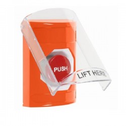 SS2524NT-EN STI Orange Indoor Only Flush or Surface Momentary Stopper Station with No Text Label English