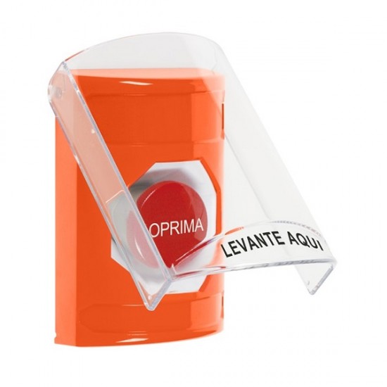 SS2524NT-ES STI Orange Indoor Only Flush or Surface Momentary Stopper Station with No Text Label Spanish