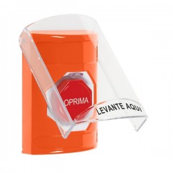 SS2525NT-ES STI Orange Indoor Only Flush or Surface Momentary (Illuminated) Stopper Station with No Text Label Spanish