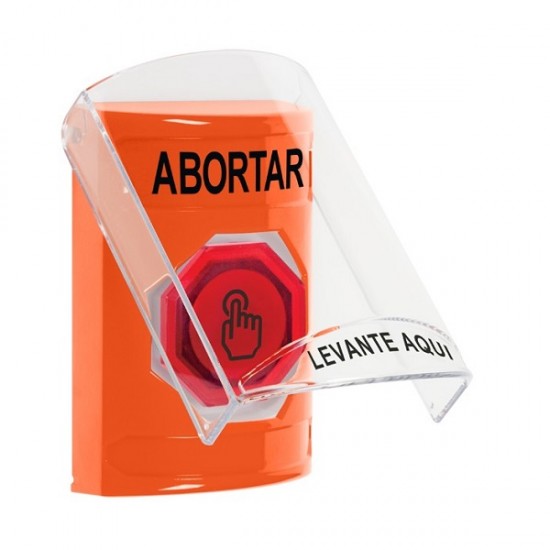 SS2526AB-ES STI Orange Indoor Flush/Surface Momentary (Illuminated) Stopper Station w/ ABORT Spanish