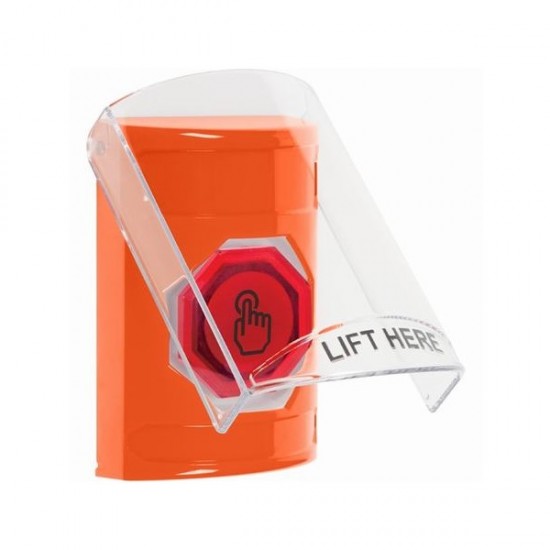 SS2526NT-EN STI Orange Indoor Flush/Surface Momentary (Illuminated) Stopper Station w/ No Text