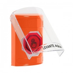 SS2526NT-ES STI Orange Indoor Flush/Surface Momentary (Illuminated) Stopper Station w/ No Text Spanish