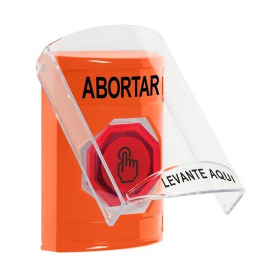 SS2527AB-ES STI Orange Indoor Flush/Surface Weather Resistant Momentary Stopper Station w/ ABORT Spanish