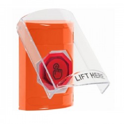 SS2527NT-EN STI Orange Indoor Flush/Surface Weather Resistant Momentary Stopper Station w/ No Text