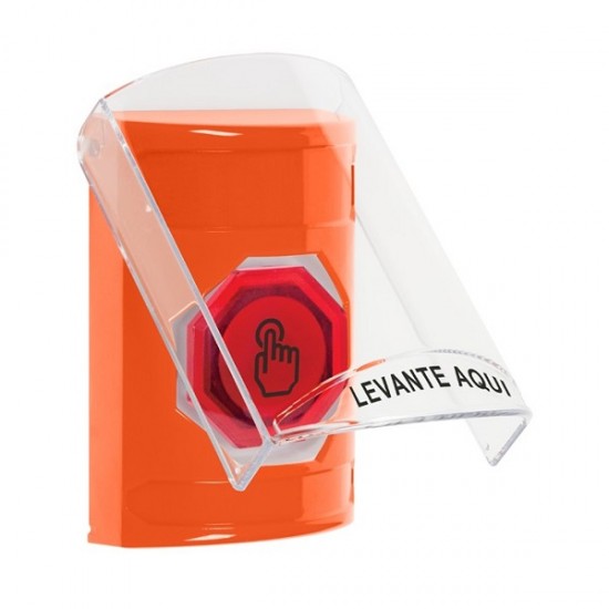 SS2527NT-ES STI Orange Indoor Flush/Surface Weather Resistant Momentary Stopper Station w/ No Text Spanish