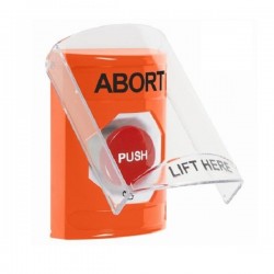 SS25A1AB-EN STI Orange Indoor Only Flush or Surface w/ Horn Turn-to-Reset Stopper Station with ABORT Label English