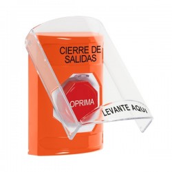 SS25A2LD-ES STI Orange Indoor Flush/Surface w/ Horn Key-to-Reset Stopper Station w/ LOCKDOWN Spanish