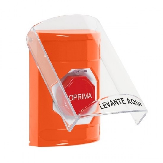 SS25A2NT-ES STI Orange Indoor Flush/Surface w/ Horn Key-to-Reset (Illuminated) Stopper Station w/ No Text Spanish