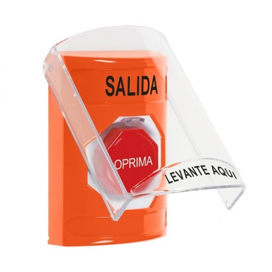 SS25A2XT-ES STI Orange Indoor Only Flush or Surface w/ Horn Key-to-Reset (Illuminated) Stopper Station with EXIT Label Spanish