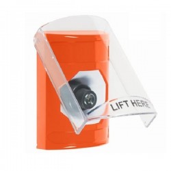 SS25A3NT-EN STI Orange Indoor Only Flush or Surface w/ Horn Key-to-Activate Stopper Station with No Text Label English