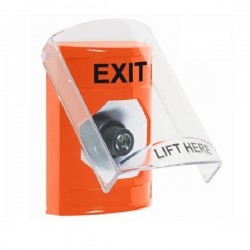 SS25A3XT-EN STI Orange Indoor Only Flush or Surface w/ Horn Key-to-Activate Stopper Station with EXIT Label English