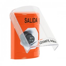 SS25A3XT-ES STI Orange Indoor Only Flush or Surface w/ Horn Key-to-Activate Stopper Station with EXIT Label Spanish
