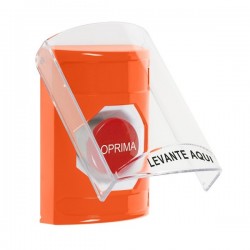 SS25A4NT-ES STI Orange Indoor Only Flush or Surface w/ Horn Momentary Stopper Station with No Text Label Spanish