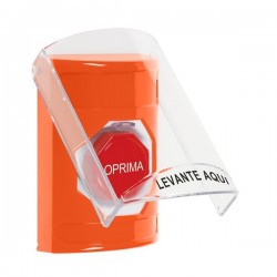 SS25A5NT-ES STI Orange Indoor Only Flush or Surface w/ Horn Momentary (Illuminated) Stopper Station with No Text Label Spanish