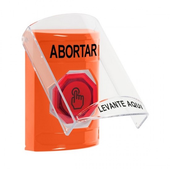SS25A6AB-ES STI Orange Indoor Flush/Surface w/ Horn Momentary (Illuminated) Stopper Station w/ ABORT Spanish