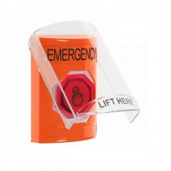 SS25A6EM-EN STI Orange Indoor Flush/Surface w/ Horn Momentary (Illuminated) Stopper Station w/ EMERGENCY Label SS25A6EM-EN STI Orange Indoor Flush/Surface w/ Horn Momentary (Illuminated) Stopper Station w/ EMERGENCY Label