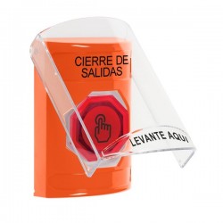 SS25A6LD-ES STI Orange Indoor Flush/Surface w/ Horn Momentary (Illuminated) Stopper Station w/ LOCKDOWN Spanish