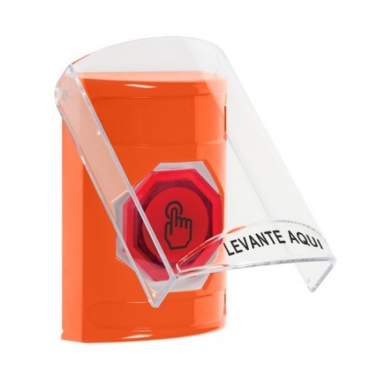 SS25A6NT-ES STI Orange Indoor Flush/Surface w/ Horn Momentary (Illuminated) Stopper Station w/ No Text Spanish