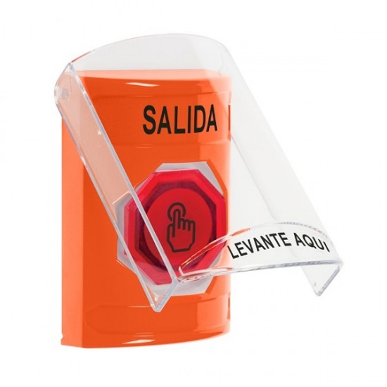 SS25A6XT-ES STI Orange Indoor Flush/Surface w/ Horn Momentary (Illuminated) Stopper Station w/ EXIT Spanish