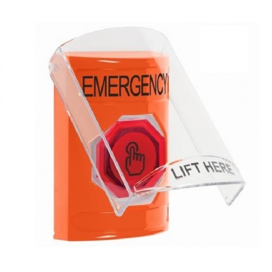 SS25A7EM-EN STI Orange Indoor Flush/Surface w/ Horn Weather Resistant Momentary Stopper Station w/ EMERGENCY Label SS25A7EM-EN STI Orange Indoor Flush/Surface w/ Horn Weather Resistant Momentary Stopper Station w/ EMERGENCY Label