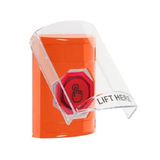 SS25A7NT-EN STI Orange Indoor Flush/Surface w/ Horn Weather Resistant Momentary Stopper Station w/ No Text