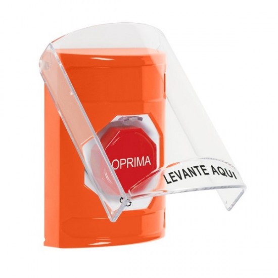 SS25A9NT-ES STI Orange Indoor Flush/Surface w/ Horn Turn-to-Reset (Illuminated) Stopper Station w/ No Text Spanish
