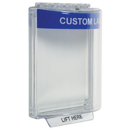 STI-13010CB STI Universal Stopper Dome Cover Flush Mount and Hood - Custom Label - Blue - Non-Returnable