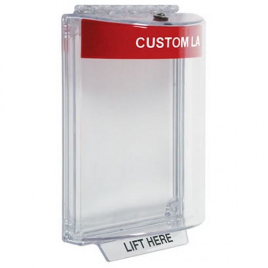 STI-13010CR STI Universal Stopper Dome Cover Flush Mount and Hood - Custom Label - Red - Non-Returnable