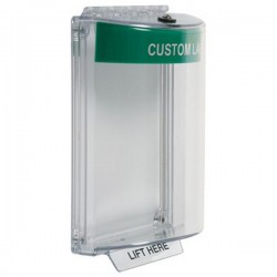 STI-13020CG STI Universal Stopper Dome Cover Flush Mount and Hood with Horn - Custom Label - Green - Non-Returnable