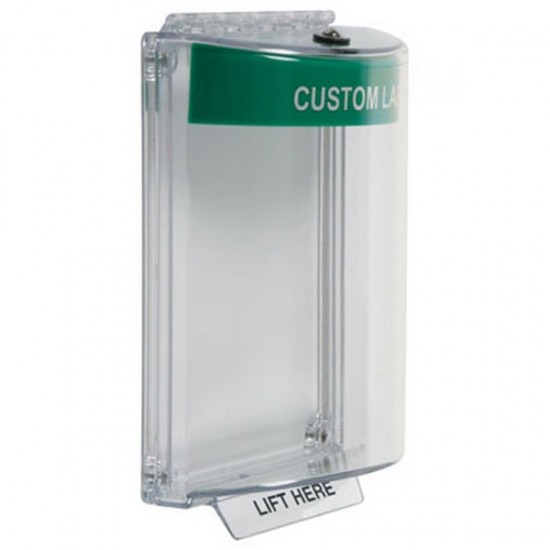 STI-13020CG STI Universal Stopper Dome Cover Flush Mount and Hood with Horn - Custom Label - Green - Non-Returnable