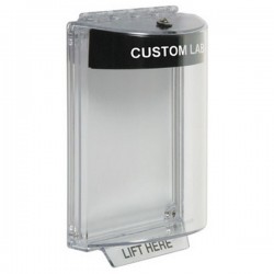 STI-13020CK STI Universal Stopper Dome Cover Flush Mount and Hood with Horn - Custom Label - Black - Non-Returnable