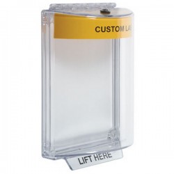 STI-13020CY STI Universal Stopper Dome Cover Flush Mount and Hood with Horn - Custom Label - Yellow - Non-Returnable