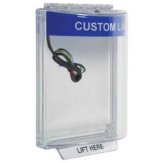STI-13030CB STI Universal Stopper Dome Cover Flush Mount and Hood with Horn and Relay - Custom Label - Blue - Non-Returnable