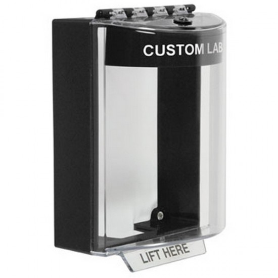 STI-13210CK STI Universal Stopper Dome Cover Surface Mount and Hood - Custom Label - Black - Non-Returnable