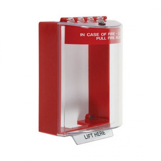 STI-13220FR STI Universal Stopper with Horn, Surface Mount - Fire - Red