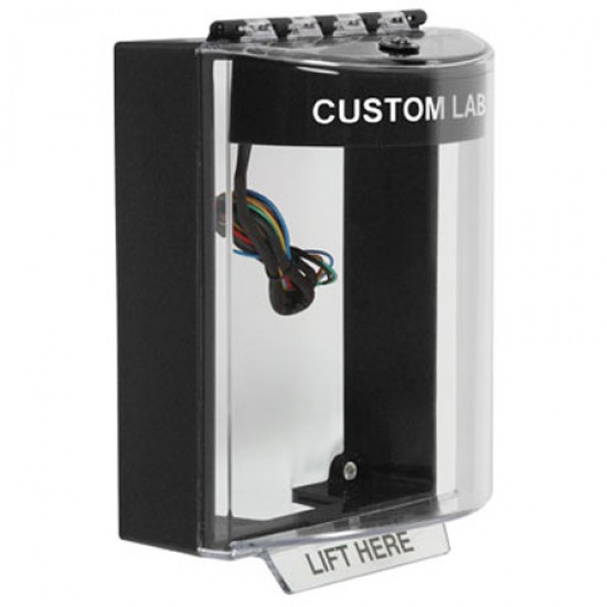 STI-13230CK STI Universal Stopper Dome Cover Surface Mount and Hood with Horn and Relay - Custom Label - Black - Non-Returnable