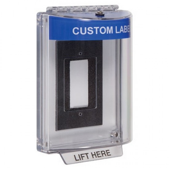 STI-13310CB STI Universal Stopper Dome Cover Enclosure Flush Back Box and Hood - Custom Label - Blue - Non-Returnable