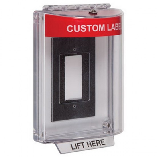 STI-13310CR STI Universal Stopper Dome Cover Enclosure Flush Back Box and Hood - Custom Label - Red - Non-Returnable