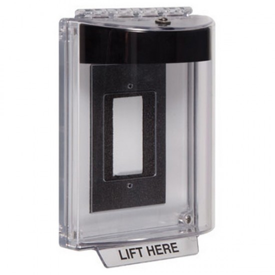 STI-13310NK STI Universal Stopper without Horn Enclosed Flush Back Box - No Label Included - Black