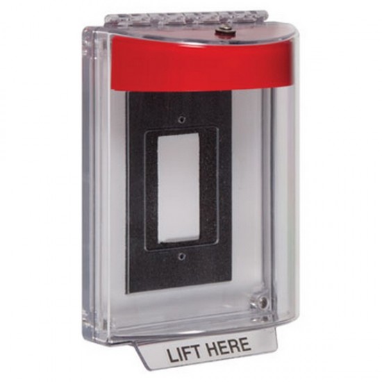 STI-13310NR STI Universal Stopper without Horn Enclosed Flush Back Box - No Label Included - Red