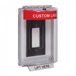 STI-13320CR STI Universal Stopper Dome Cover Enclosure Flush Back Box and Hood with Horn - Custom Label - Red - Non-Returnable