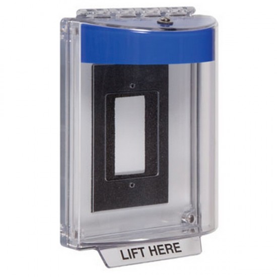 STI-13320NB STI Universal Stopper with Horn Enclosed Flush Back Box - No Label Included - Blue