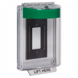 STI-13320NG STI Universal Stopper with Horn Enclosed Flush Back Box - No Label Included - Green