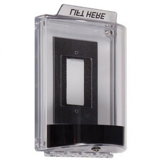 STI-13320NK STI Universal Stopper with Horn Enclosed Flush Back Box - No Label Included - Black