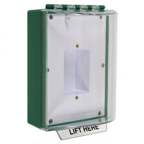 STI-13400NG STI Universal Stopper without Horn Housing Enclosed Back Box Sealed Mounting Plate - No Label Included - Green