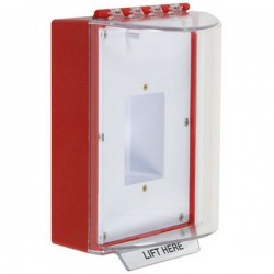 STI-13400NR STI Universal Stopper without Horn Housing Enclosed Back Box Sealed Mounting Plate - No Label Included - Red