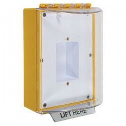 STI-13400NY STI Universal Stopper without Horn Housing Enclosed Back Box Sealed Mounting Plate - No Label Included - Yellow